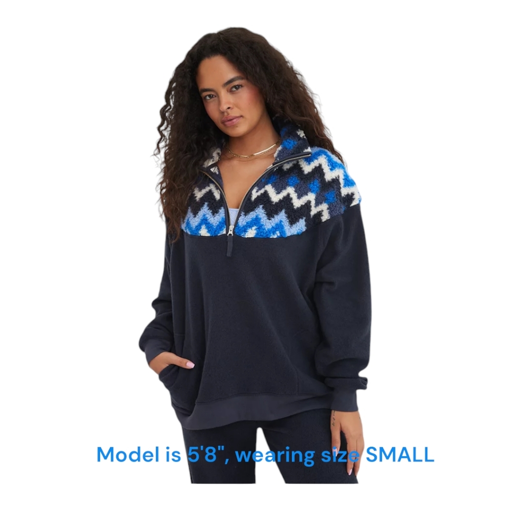 Blue Aerie Quarter Zip Sweatshirt